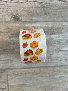 Decorative Dessert Sticker Roll - Pink, Yellow, Brown